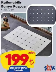 KATLANABİLİR BANYO PASPASI 35X70 CM fiyat ve kampanya bilgisi